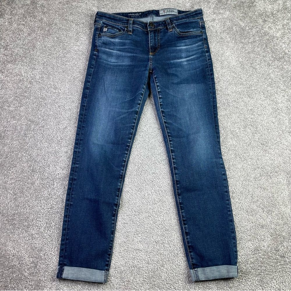 Ag Adriano Goldschmied The Stilt Roll Up Jeans Women's 27 Blue Skinny Low Rise